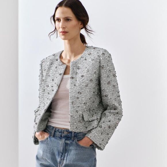 ZARA SEQUIN JACKET ZW COLLECTION - Picture 6 of 11